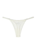 Gardenia (off-white) mesh thong with thin straps and narrow back, product shot, back