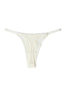 Gardenia (off-white) mesh thong with minimal back coverage and slim side straps, product shot, back