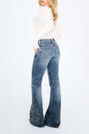 Flames Detail Tall Jeans – Mid blue