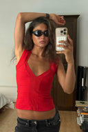Shaped Bandage Top – High risk red