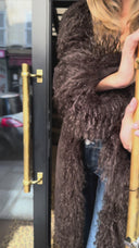 Faux Fur Coat – Dark brown