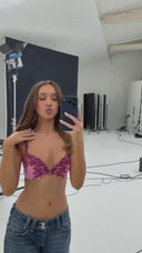 Push-Up Lace Bra – Pink/burgundy