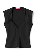 Shaped Bandage Top – Black